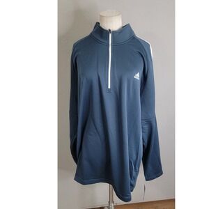 Adidas Golf Quarter Zip 2XL Crew Navy French Terry Mens Pullover New